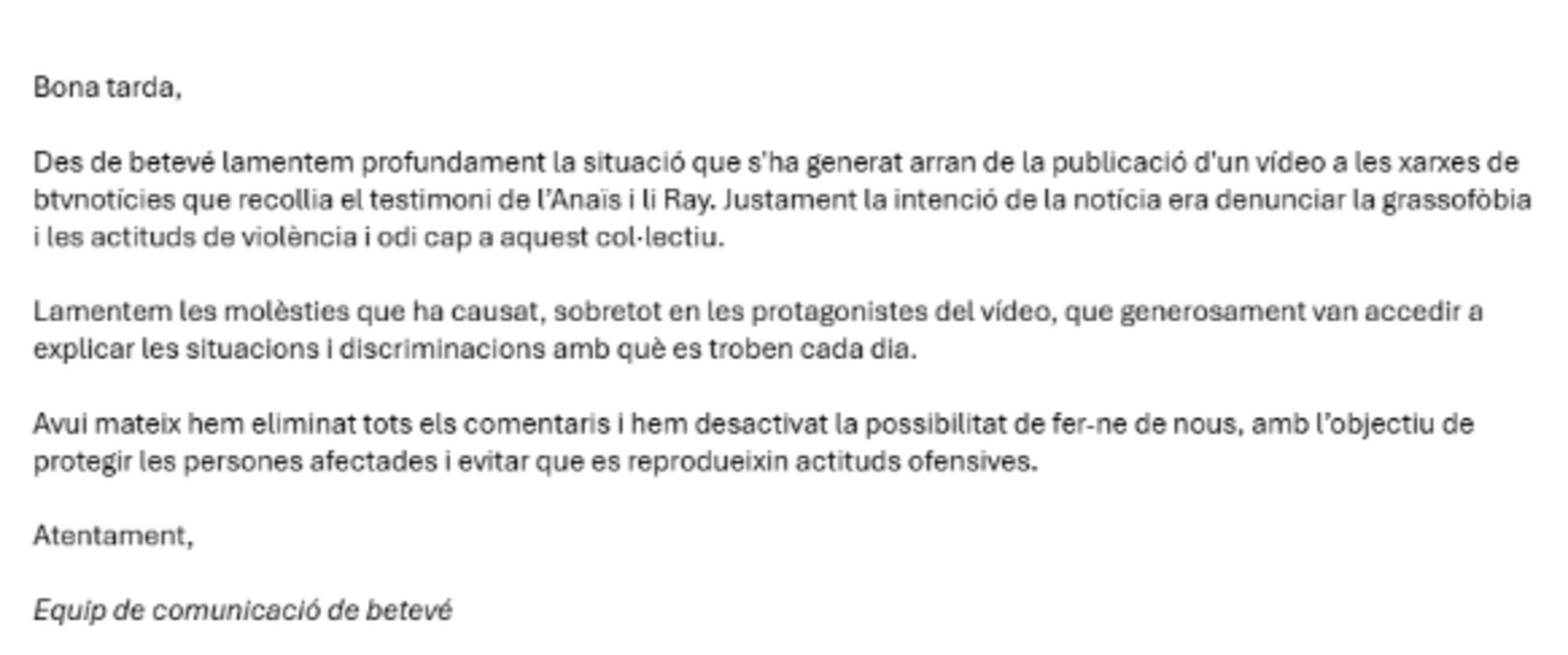 extracto carta gordofobia